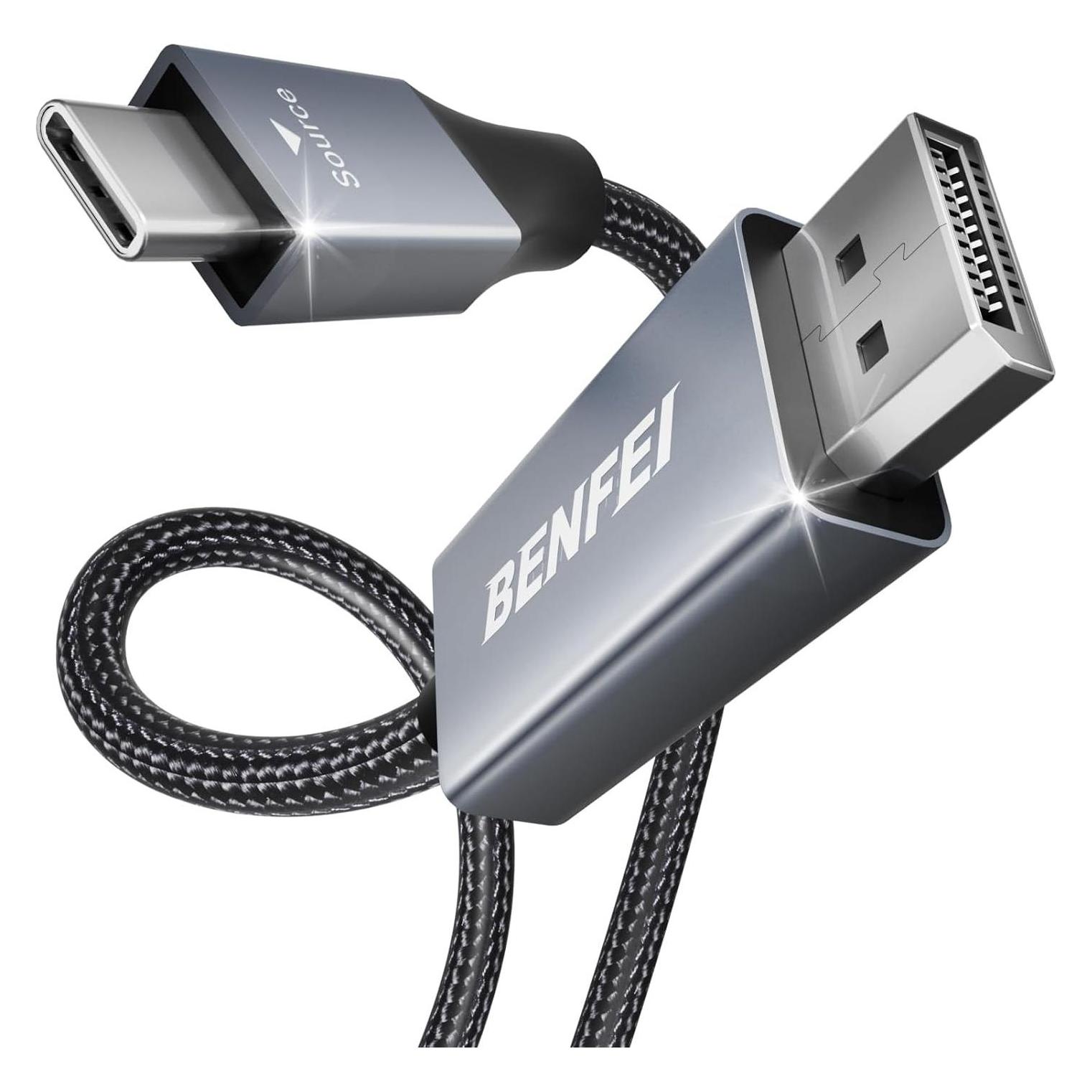 Benfei cable USB-C to DisplayPort 0,9 m 8K 60Hz 4K 144Hz gray (0.90 m) (70079280)