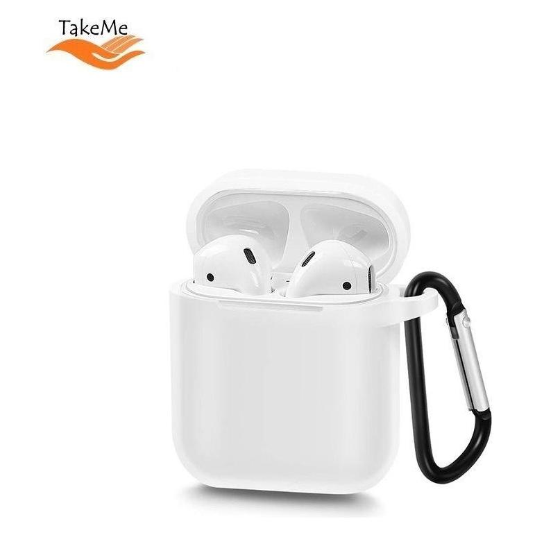 Takeme Back panel cover Apple Ultra-thin Soft Silicone protective case for AirPods White (Kopfhörer Hülle) (TAKEME)