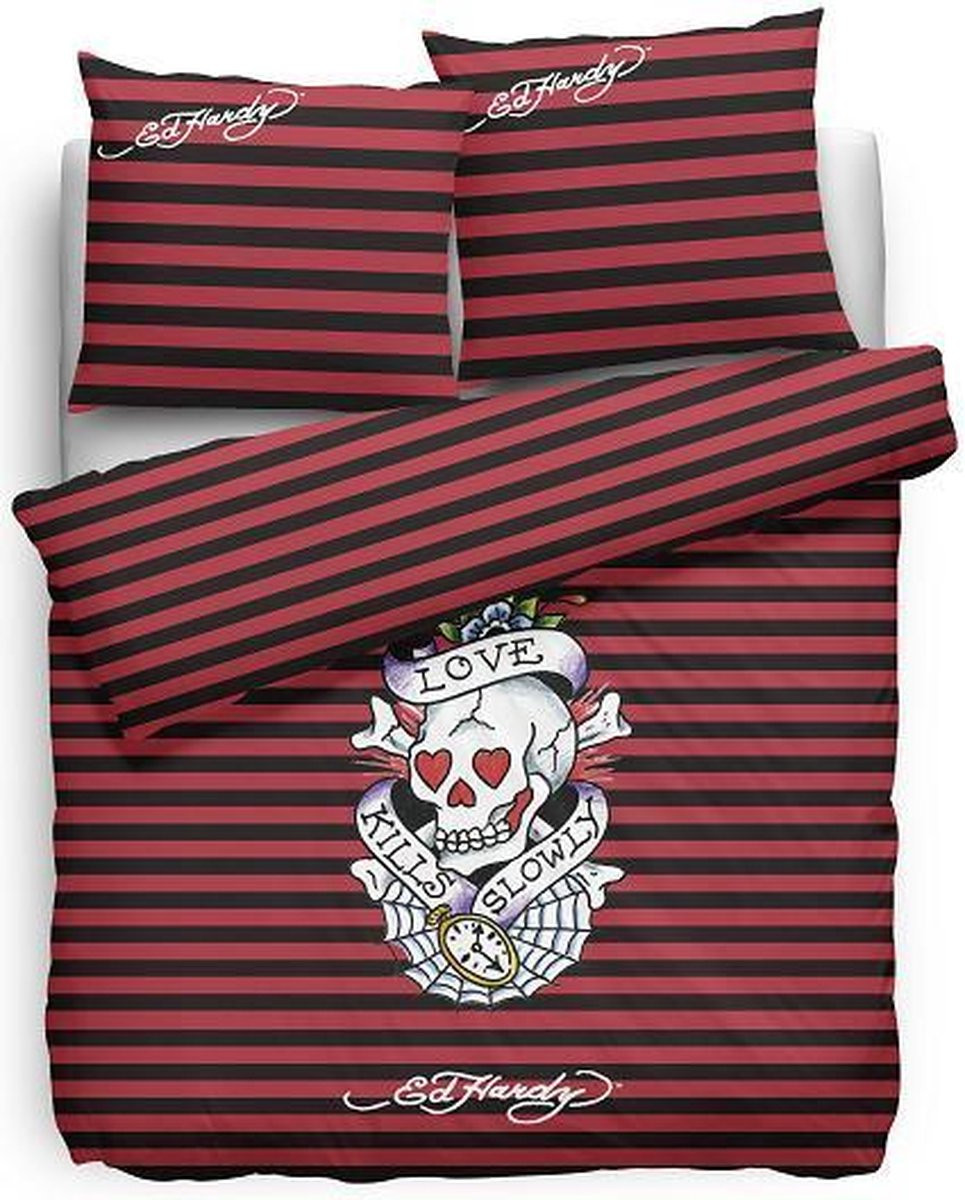 Ed Hardy Dekbedovertrek Love Kills Slowly Stripe - Litsjumeaux - 240 x 220 cm