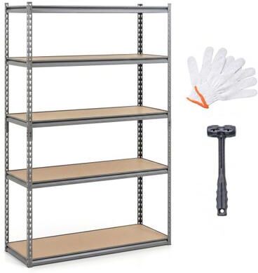 Costway 5-Tier Garage Shelving Unit 2200 LBS Metal Storage Shelves Adjustable Utility Rack for Warehouse-1 piece