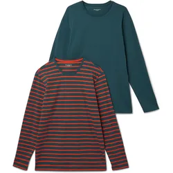 Tchibo - 2 Langarmshirts - Herren - Gr. XXL - orange/gestreift