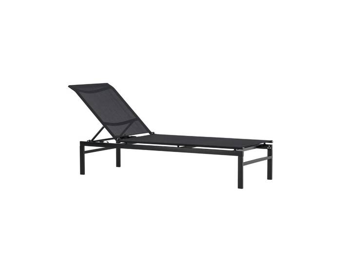 Gardenson Sonnenliege, Schwarz, Metall, 60x97x189 cm, Gartenmöbel, Balkonmöbel, Balkonliegen