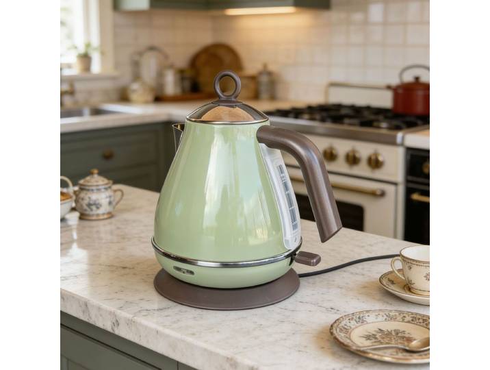 Bouilloire électrique rétro 1850W, bouilloire en acier inoxydable 304 avec affichage de la température, théière, chauffe-eau de cuisine, 1,7l