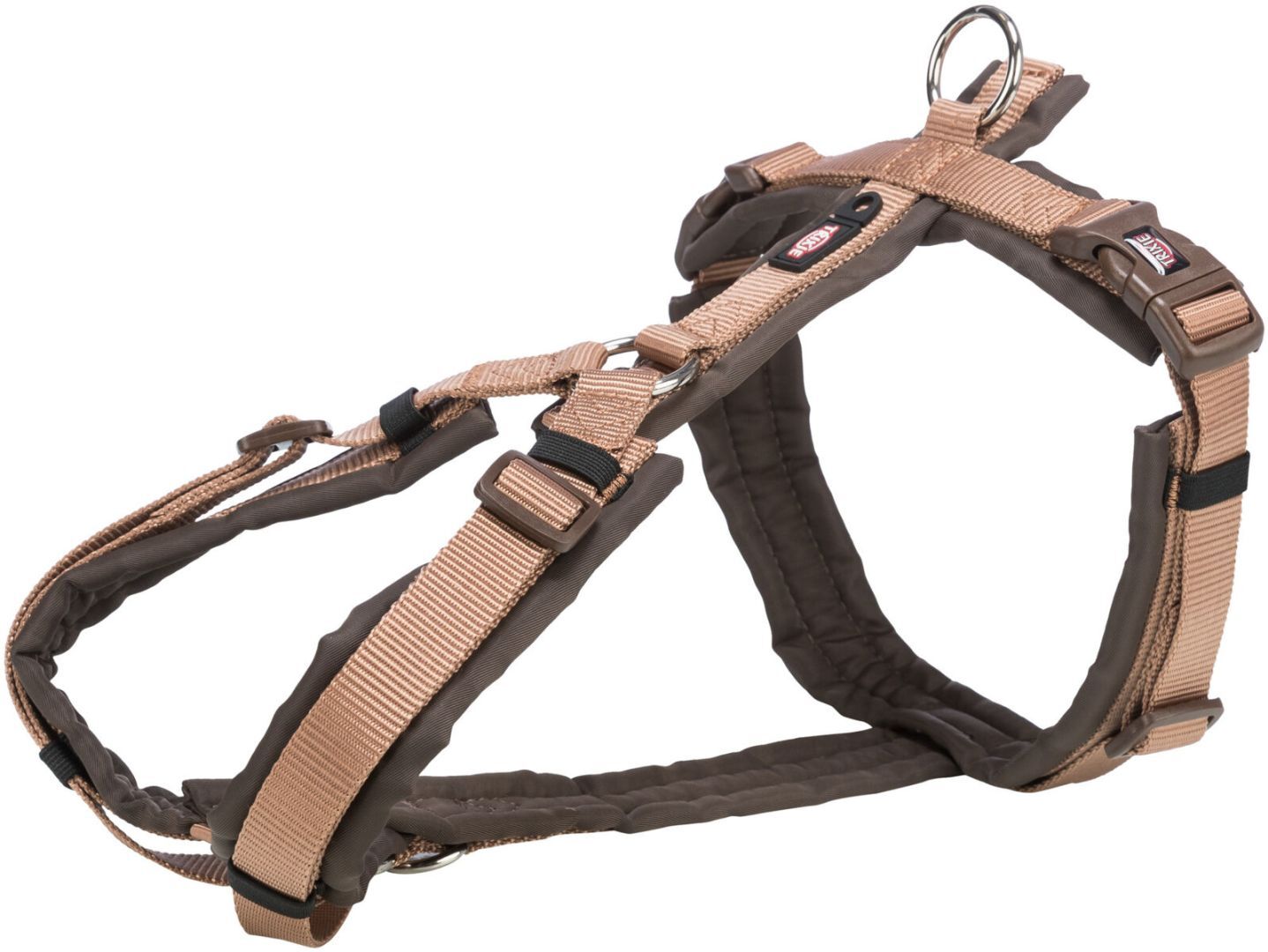 TRIXIE Premium Trekking Geschirr, L: 70–85 cm / 25 mm, karamell / haselnuss