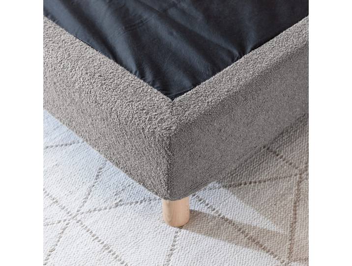 Cache-sommier bouclette intégral gris foncé 180x200