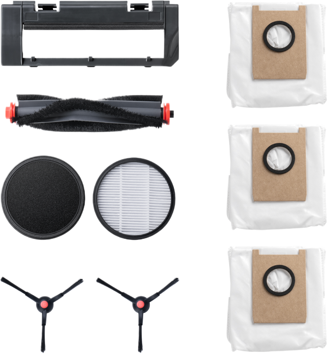 Accessoireset (6 maanden): Inclusief rolborstel & beschermkap, 2x high performance filters, 2x zijborstels, 3x stofzakken - Compatibel met eufy Robotstofzuiger 3-in-1 E20