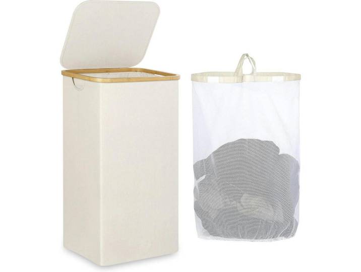 Wäschekorb mit Deckel 110L Beige, 33x74x44 cm, Haushalt & Reinigung, Wäschepflege, Wäschekörbe & Wäschetonnen