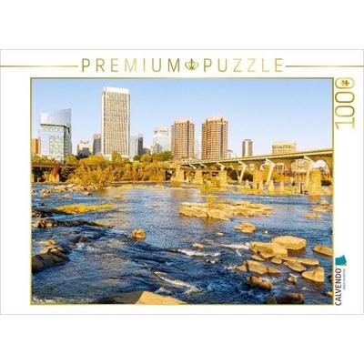 CALVENDO Puzzle Skyline von Richmond vom James River | 1000 Teile Lege-Größe 64x48cm Foto-Puzzle für glückliche Stunden