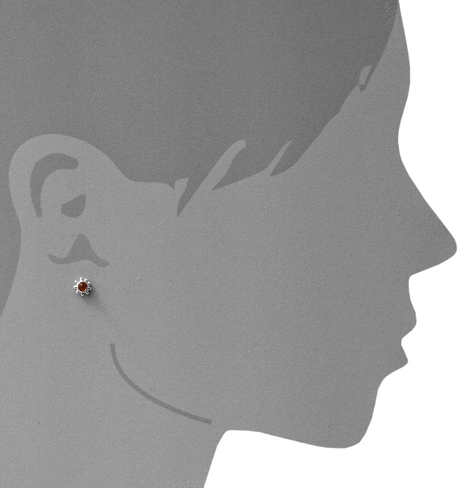 Paar Ohrstecker OSTSEE-SCHMUCK "Ostsee-Schmuck Ohrstecker Blüte Ohrstecker Blüte", weiß (weiß, neutral), Ohrringe, Damen, 7mm rund, Silber 925 (Sterlingsilber), Paar Ohrstecker