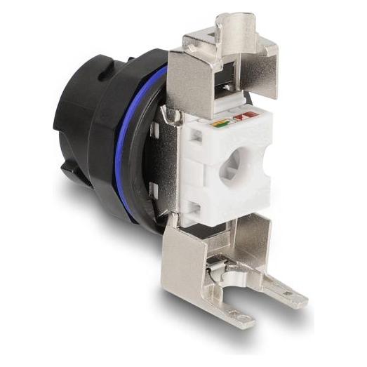 Delock RJ45 Cat.6A Einbaubuchse mit LSA Anschluss schwarz (67047)