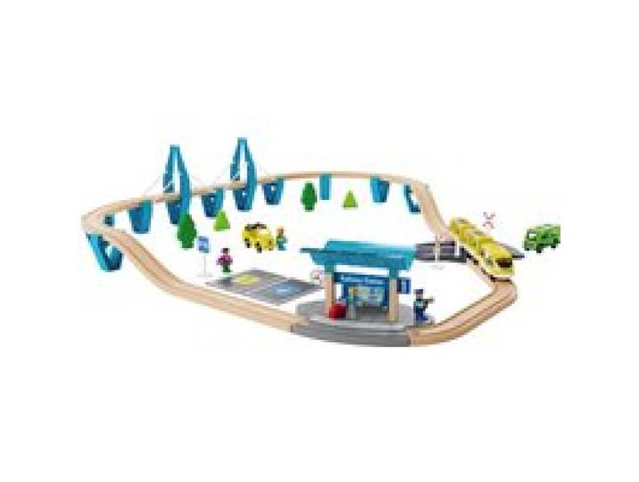 PLAYTIVE Set de chemin de train en bois (train de passagers)