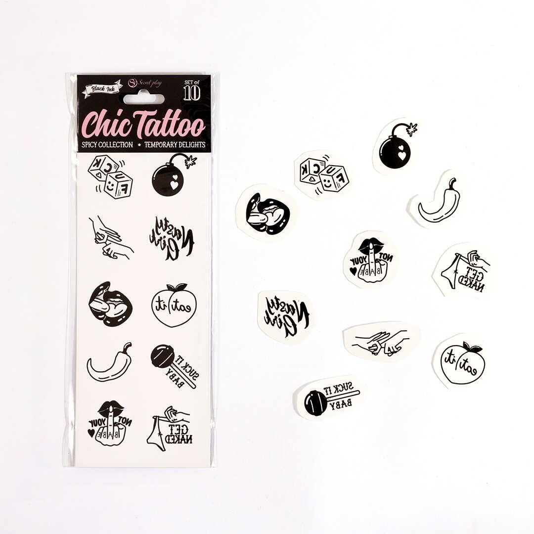 Secret Play Spicy collection - Tatouages temporaires pack de 10
