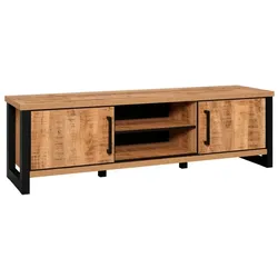 Ebuy24 Enna TV Tisch 2 Türen, 2 Regale Mango-Dekor.