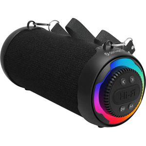 Denver Bluetooth-Lautsprecher BTG-213, schwarz, mit RGB-Beleuchtung, 4h Akkulaufzeit, 10 W