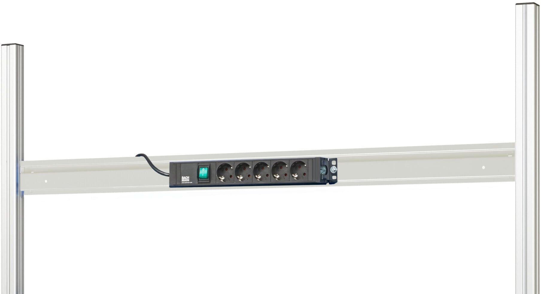 Rau Energieleiste mit Halteschiene, B750xT85xH80mm, RAL7035 (EE-EL-D-KES0750.12)