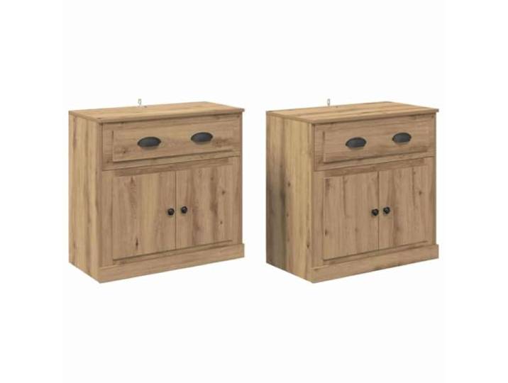 GHVBNMF Sideboard 2er Set Artisan-Eiche 70x35,5x67,5 cm Kommode Vielseitiger Beistellschrank aus Holzwerkstoff im 2er Set. Platzsparende Aufbewahrung für Wohnzimmer, Flur und Schlafzimmer.
