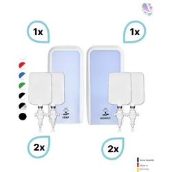 KOMPLETT-SET HANDHYGIENE SENSOR: Desinfektionsspender SENSOR + 2 Kartuschen & Schaumseifenspender SENSOR + 2 Kartuschen