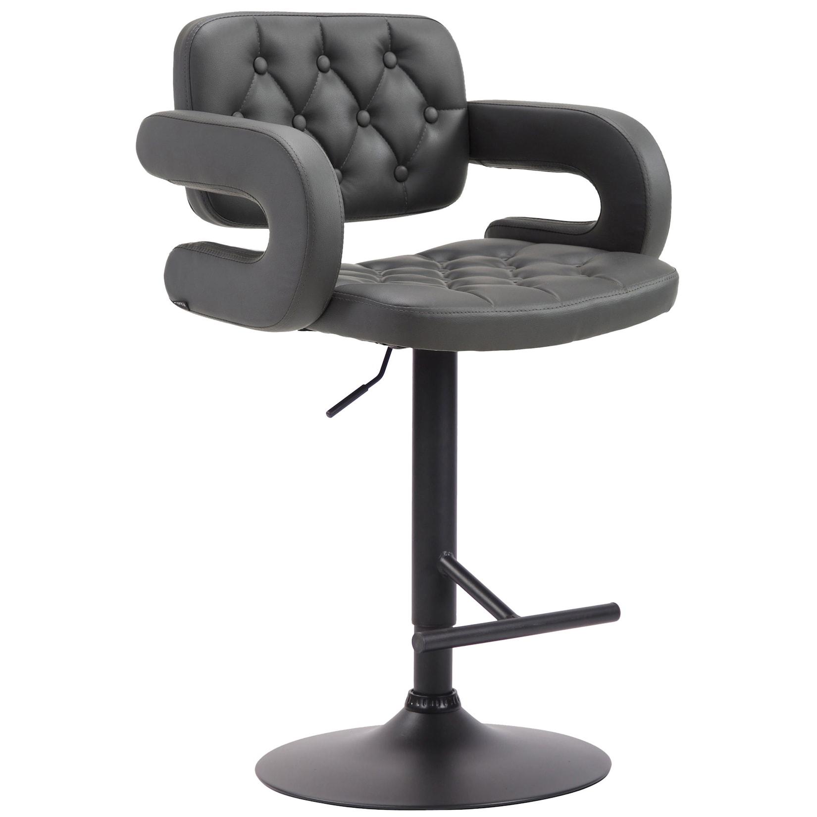 CLP Barhocker Dublin schwarz - Farbe: grau, Gestellfarbe: schwarz