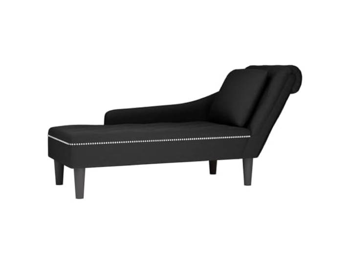 smnyxs Langer Sessel, Velours, Schwarz, mit Lendenkissen und Armlehne Weicher Samtstoff, widerstandsfähiger Schaumstoff, Knopfpolsterung, für Wohnzimmer, Schlafzimmer, Büro