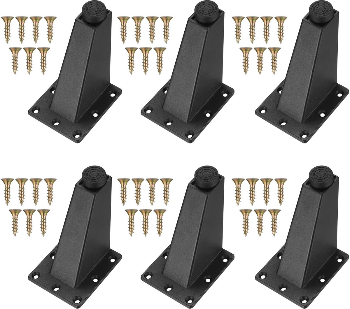 Dailygoods Set van 6 Zwarte Meubelpoten van Aluminiumlegering