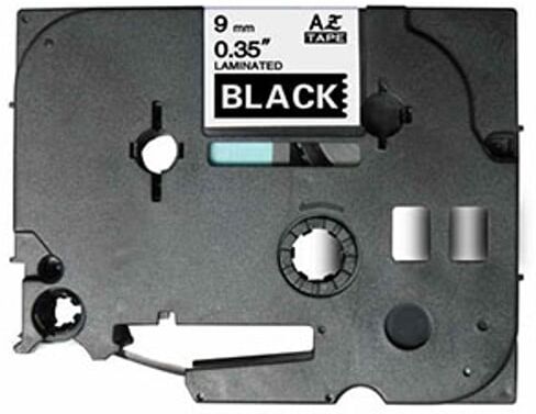 Q-Nomic TZe-325 cinta 9mm texto blanco sobre negro (8M)