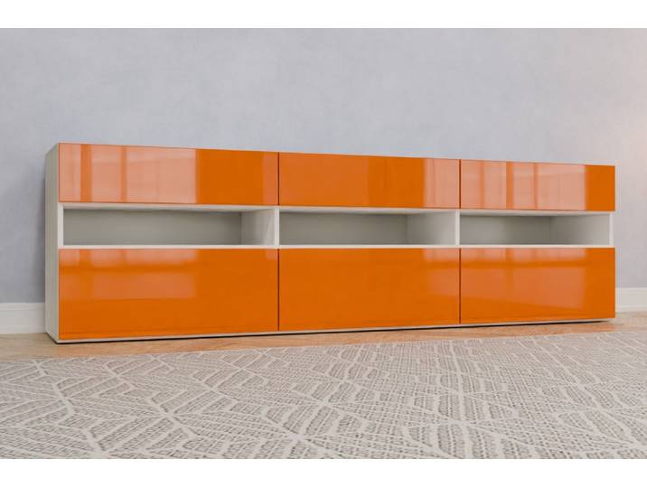 TV-Möbel nach Maß - RAL 2011 Tieforange - 70x240x47cm - Individuell konfigurieren