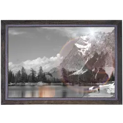 Bilderrahmen H248, Fotorahmen Holzrahmen, 36x51cm Shabby-Look Landhaus ~ braun