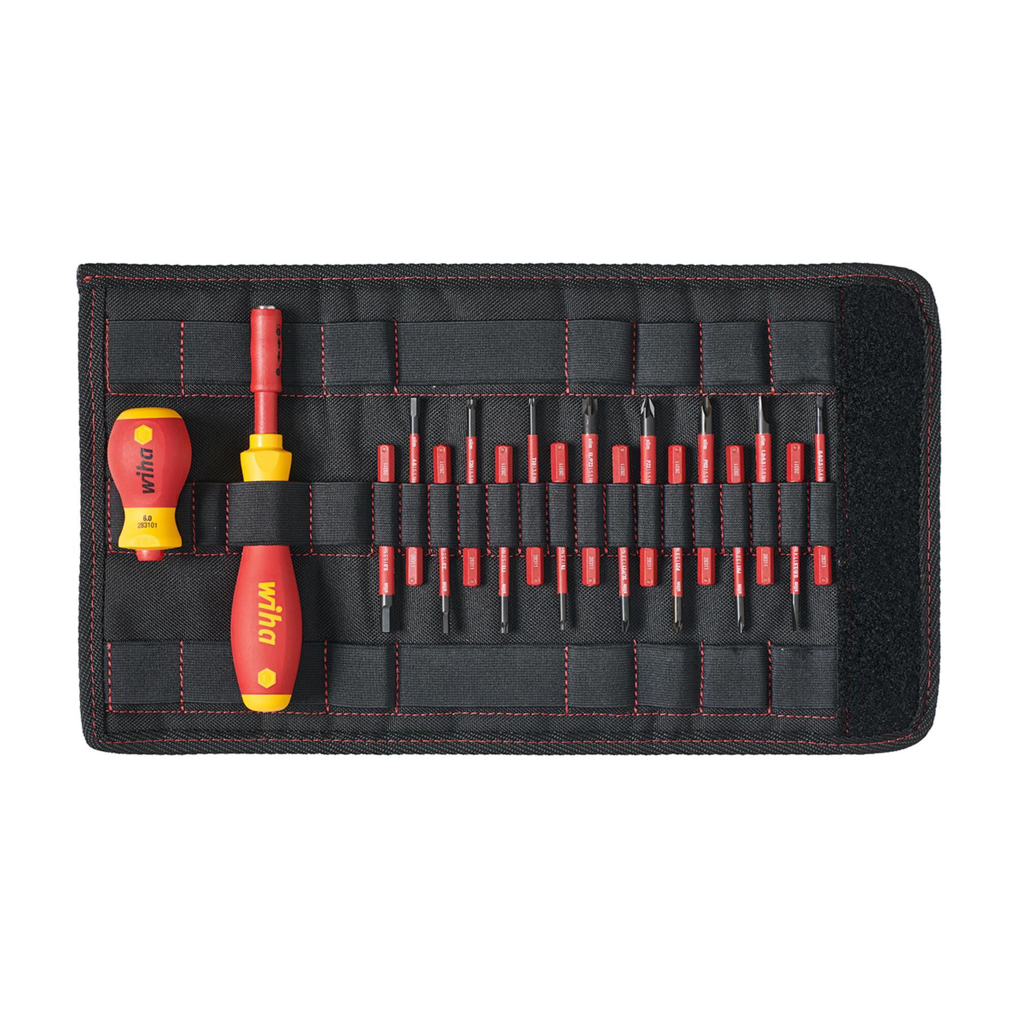 Wiha Schraubendreher und Bit Set slimVario® gemischt 18-tlg. in Tasche (41231)