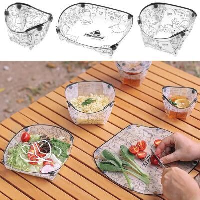 Discount Dollar Deals Collapsible Bowl Set Outdoor Camping, Foldable Tableware Ultralight, Portable Plastic Folding Bowl Dinner Plate Cup 1pc Cup