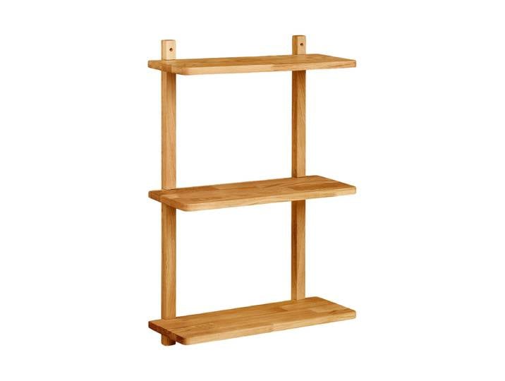 Massivholz Wandregal „Newsville“ Eiche Natur Nordic Living