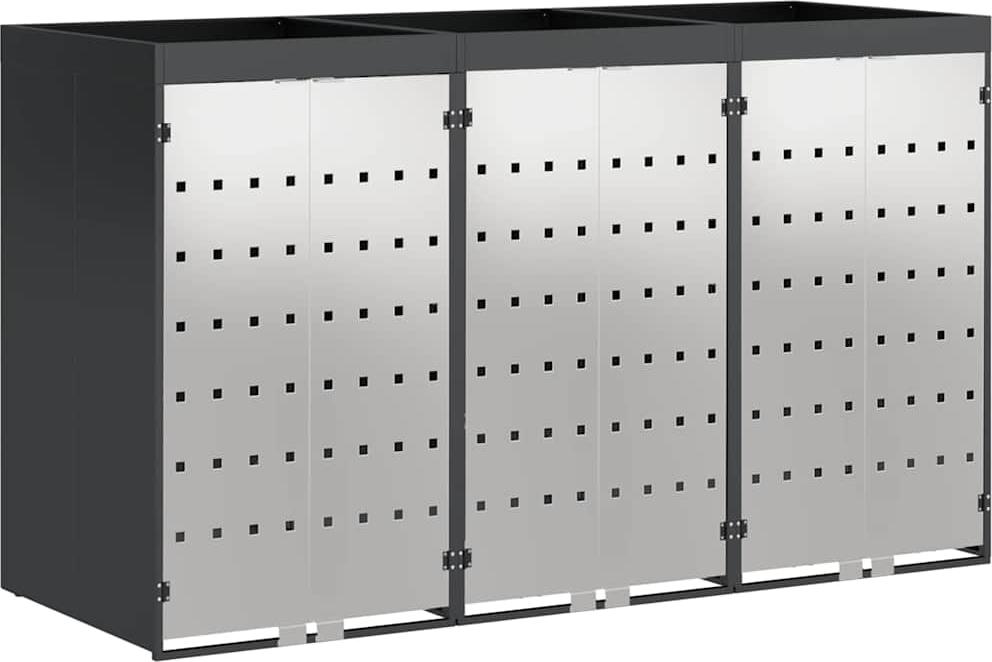 Wagenmüllbehälter für 3 Behälter 204 x 77,5 x 121,5 cm Stahl