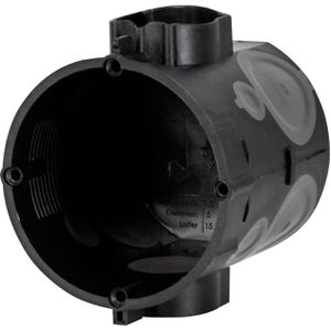 f-tronic Unterputzdose E1072K, kombinierbar, Ø 68 mm, M25 Rohrstutzen, schwarz, luftdicht, Einbautiefe 62 mm