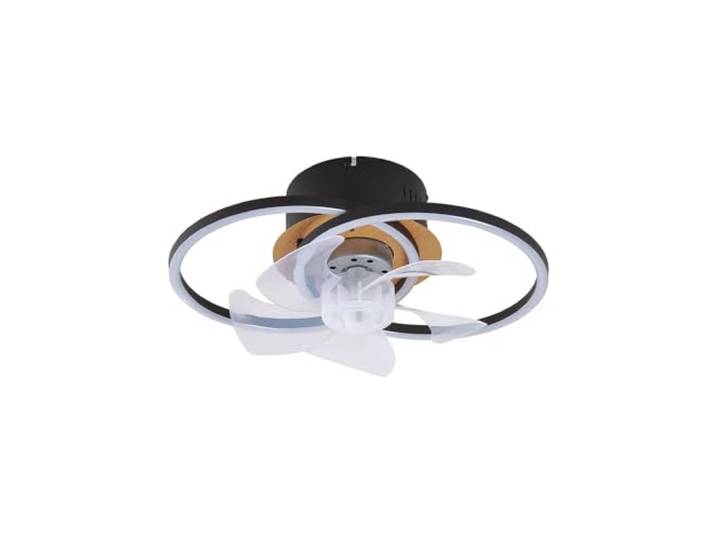 Lindby LED Deckenventilator mit Lampe Lomana dimmbar Leselampe (Modern) in Schwarz aus Aluminium (1 flammig,) - Ventilator Wohnzimmerleuchte
