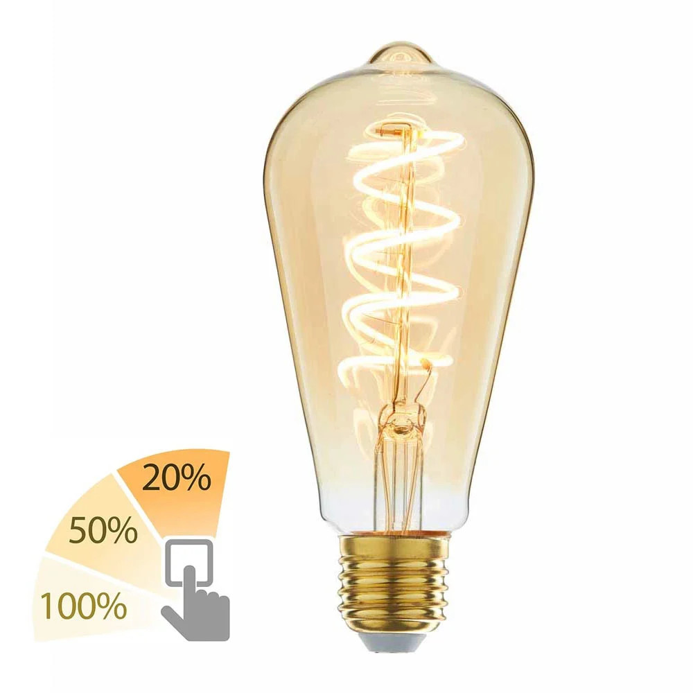 Highlight LED ST64 Lamp, 6W, 260LM, 2200K, Amber