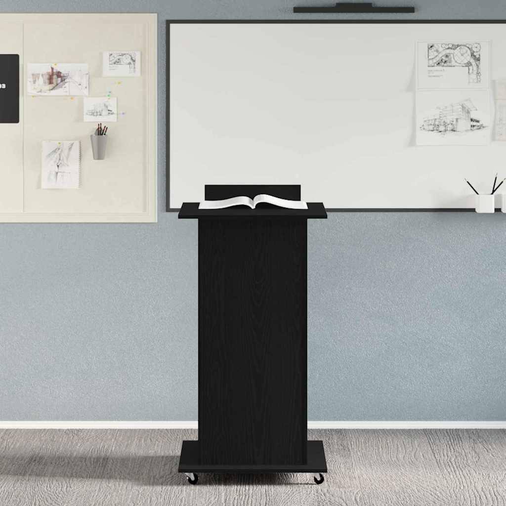 vidaXL Podium Chêne noir Bois d'ingénierie 55 x 55 x 107 cm