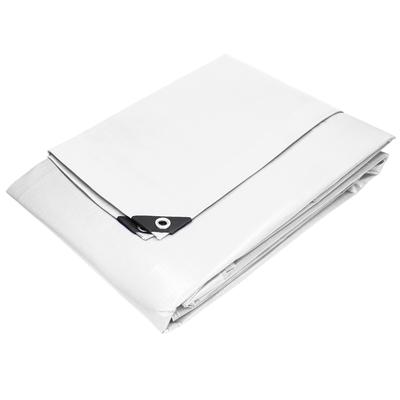 ECD Germany Abdeckplane Gewebeplane mit Ösen 6x12m 72m² 180g/m² Weiß aus Polyethylen Schimmelresistent Wasserdicht Reißfest Schutzplane Bootsplane