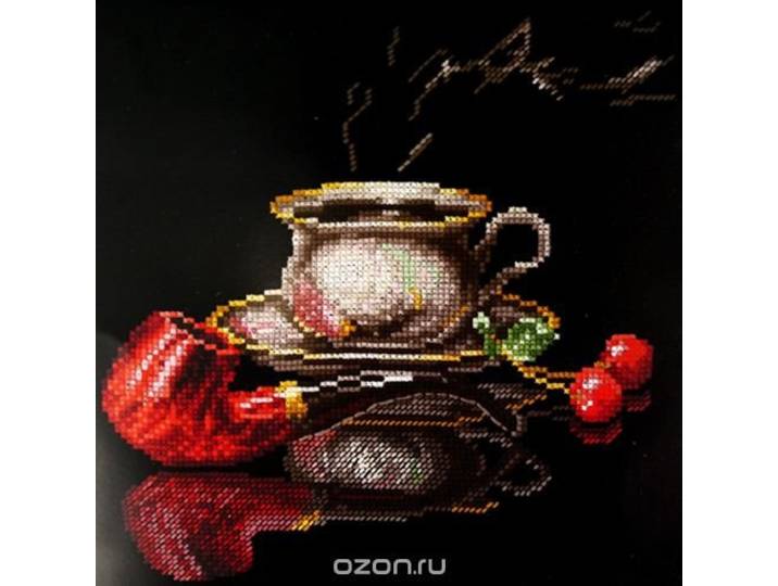 Kruissteek borduurpakketten voor volwassenen woondecoratie - koffie voor hem 25x22cm 14CT.