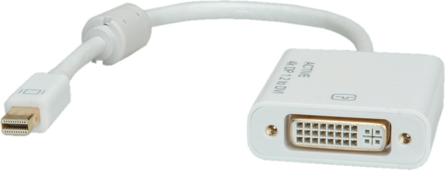 ROLINE 4K Mini DisplayPort naar DVI adapter, Mini DP mannelijk naar DVI vrouwelijk
