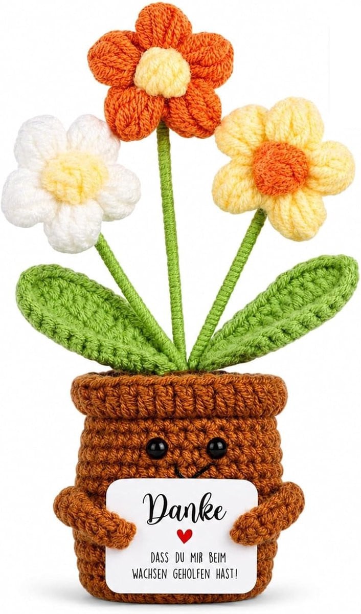 Pocket Hug Gebreide Positieve Bloem - Veelkleurig