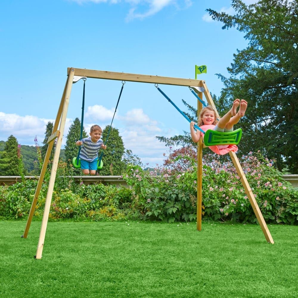 TP Toys Pórtico 2 columpios madera marrón h200cm