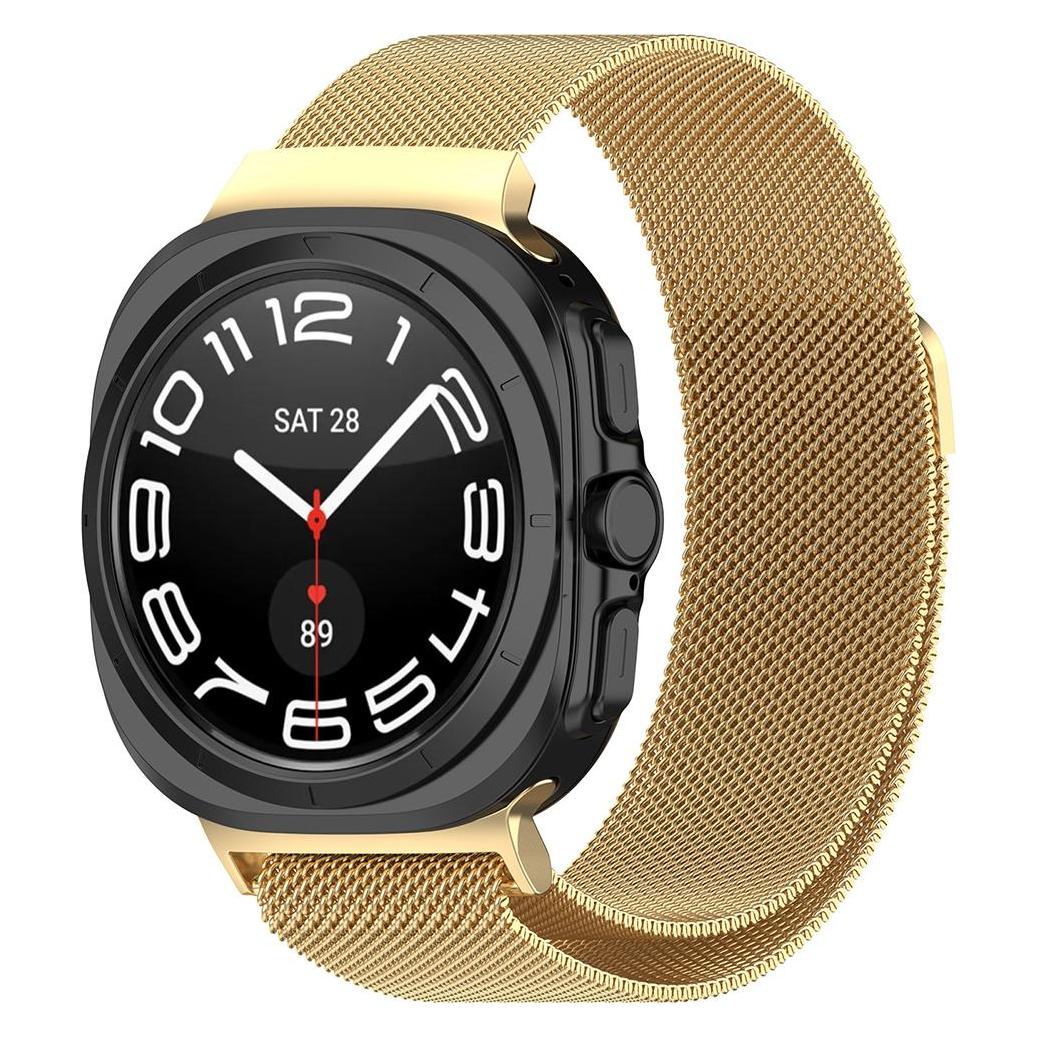 Techsuit - Watchband (W009) - Samsung Galaxy Watch Ultra 47mm - Gold (Edelstahl, Magnet) (56358499)