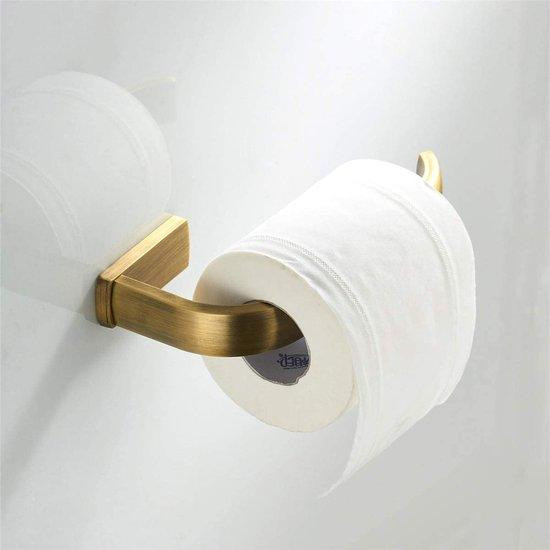 Unyqoos Antieke koperen toiletrolhouder, wandmontage, geborsteld, bronskleurig