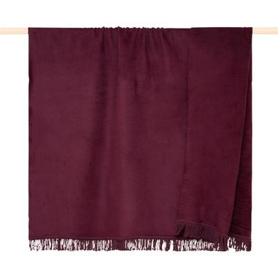 Wohndecke PAD "SYDNEY1", rot (burgundy), B:150cm L:200cm, Mischgewebe, Wohndecken, Wohndecke, Bestseller mit Fransen-Design und großer Farbvielfalt