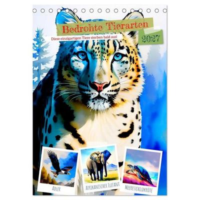 Bedrohte Tierarten 2027 (Tischkalender 2027 DIN A5 hoch), CALVENDO Monatskalender