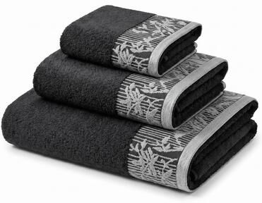 Superior Wisteria Cotton 3-Piece Towel Set - Floral Jacquard Border Bath Towels, Hand Towels, and Washcloths