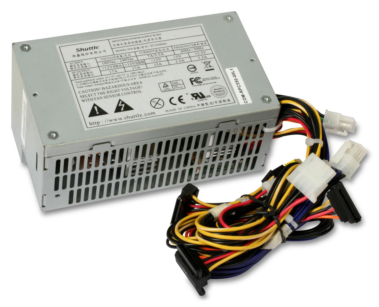 Shuttle PC55 Silent X Interne Voeding 450W Wisselstroom 100/240 V