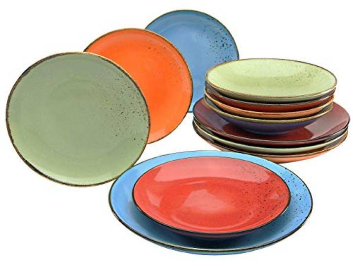 CreaTable\, 20964\, série NATURE COLLECTION MEDITERRAN\, set de vaisselle\, set d'assiettes 12 pièces