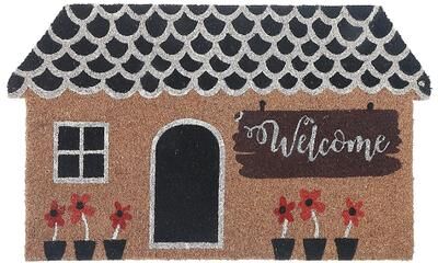IH Casa Decor House Shape Coir Door Mat Welcome