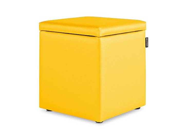 Happers Hocker mit Stauraum aus Kunstleder Gelb für das Wohnzimmer oder Schlafzimmer
