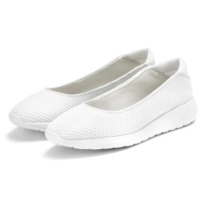 Ballerina LASCANA "Freizeitschuh, Slipper, Halbschuh, Slip-On-Sneaker", Damen, Gr. 39, Textil, weiß, Obermaterial: 100% Textilmaterial. Decksohle: 100% Textilmaterial. Futter: 100% Textilmaterial. Laufsohle: 100% Synthetik, unifarben, Schuhe...